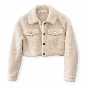 Cream Sherpa Cropped Jacket